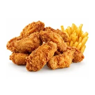 12 pieces chicken wings with fries