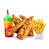 4 pieces chicken tenders with fries and drink