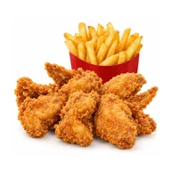 6 pieces chicken wings with Fries